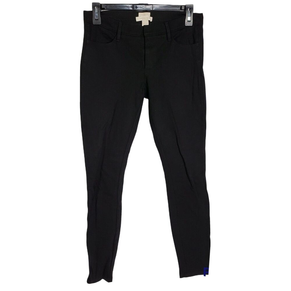 J Crew Women Pant Size 2 THE GIGI Black Ponte Knit Skinny Stretch Low Rise 34075